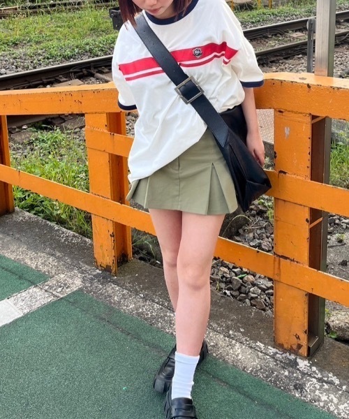 nemne store（ネンネストア）の「【サイズアソート(クロップドサイズ有り)】アソートリンガーTシャツ（Tシャツ/カットソー・レディース・ホワイト系3/オートミール/ホワイト系2/ホワイト系/イエロー/レッド/ライトブルー/ネイビー系2/ネイビー系・MEDIUM/LARGE/SMALL）」の18枚目の写真