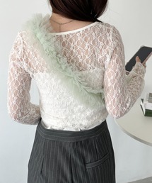 CLEA（クレア）の「【７色展開】チュールフリルスマホショルダー（スマホグッズ）」