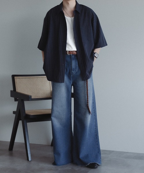 epnok(エプノック)の「フリンジワイドフレアデニムパンツ(デニムパンツ・メンズ・ブラック/インディゴブルー・SMALL/MEDIUM/LARGE)」の14枚目の写真