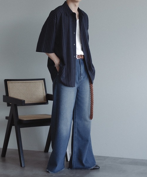 epnok(エプノック)の「フリンジワイドフレアデニムパンツ(デニムパンツ・メンズ・ブラック/インディゴブルー・SMALL/MEDIUM/LARGE)」の17枚目の写真