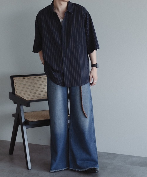 epnok(エプノック)の「フリンジワイドフレアデニムパンツ(デニムパンツ・メンズ・ブラック/インディゴブルー・SMALL/MEDIUM/LARGE)」の19枚目の写真