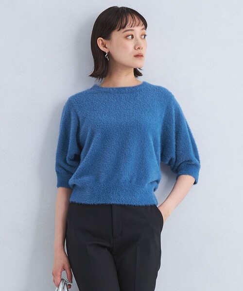 セール】フェザーヤーン ショート スリーブ プルオーバー ニット  