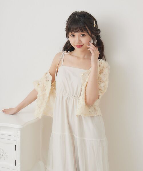 ems excite（エムズエキサイト）の「３DレースCTカーデ（Tシャツ/カットソー・レディース・ピンク/ブルー/ナチュラル・FREE）」の11枚目の写真