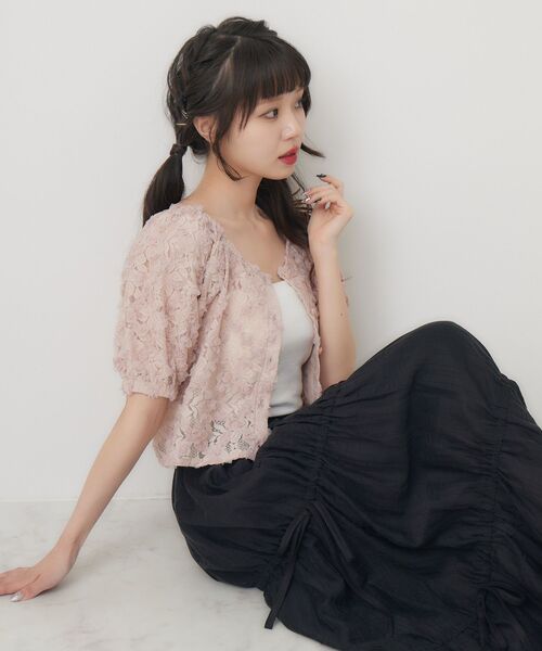 ems excite（エムズエキサイト）の「３DレースCTカーデ（Tシャツ/カットソー・レディース・ピンク/ブルー/ナチュラル・FREE）」の13枚目の写真