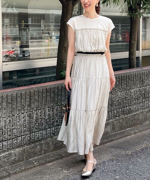 NOLLEY’S（ノーリーズ）の「割繊コンビプルオーバーカットソー（Tシャツ/カットソー・レディース・ベージュ/ベビーピンク/ネイビー/ホワイト・38）」の11枚目の写真