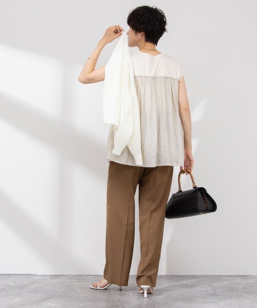 NOLLEY’S（ノーリーズ）の「割繊コンビプルオーバーカットソー（Tシャツ/カットソー・レディース・ベージュ/ベビーピンク/ネイビー/ホワイト・38）」の17枚目の写真