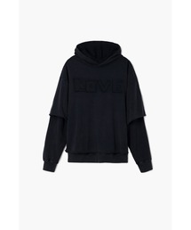 【ユニセックス】レイヤードスリーブ パーカー