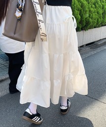 Teem Store（チームストア）の「サイドリボン ティアード ロングスカート（スカート）」