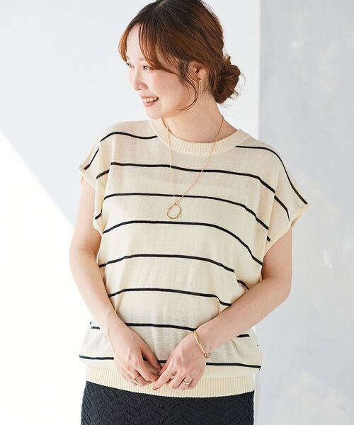 【セール】《WEB限定アイテム》ボーダードルマンニットプルオーバー（ニット/セーター）｜le.coeur blanc（ルクールブラン）