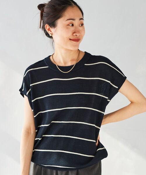 【セール】《WEB限定アイテム》ボーダードルマンニットプルオーバー（ニット/セーター）｜le.coeur blanc（ルクールブラン）