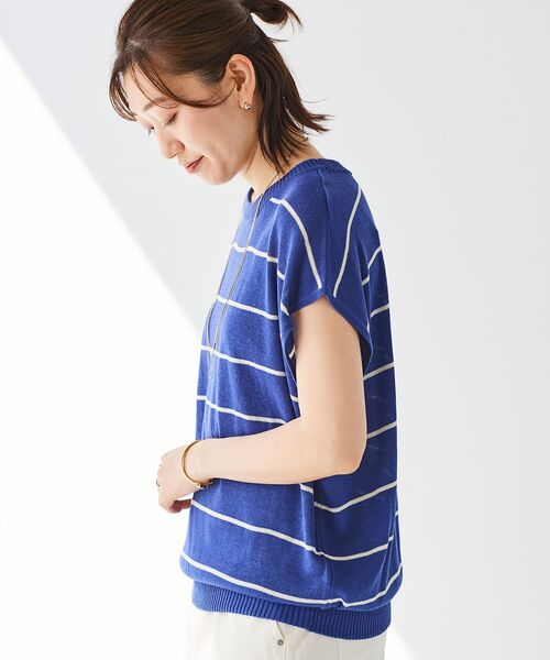 le.coeur blanc（ルクールブラン）の「《WEB限定アイテム》ボーダードルマンニットプルオーバー（ニット/セーター・レディース・ブラウン系その他2/ブルー系その他2/ブルー系その他4/ホワイト系その他・38）」の22枚目の写真