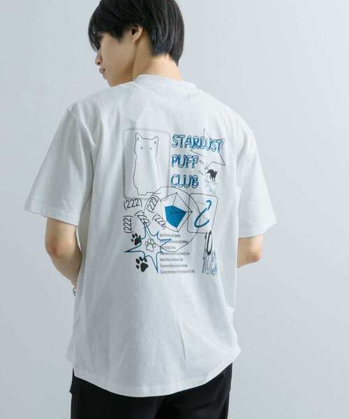 SENSE OF PLACE by URBAN RESEARCH(センスオブプレイスバイアーバンリサーチ)の「キャットグラフィックプリントTシャツ B(Tシャツ/カットソー・メンズ・ブラック/ホワイト/ライトブルー・MEDIUM/LARGE)」の1枚目の写真