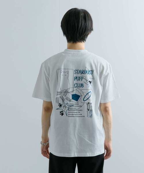 SENSE OF PLACE by URBAN RESEARCH(センスオブプレイスバイアーバンリサーチ)の「キャットグラフィックプリントTシャツ B(Tシャツ/カットソー・メンズ・ブラック/ホワイト/ライトブルー・MEDIUM/LARGE)」の9枚目の写真