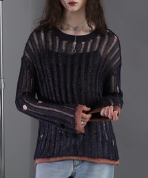 CREOLME | (CREOLME)ダメージシアーニット(ニット/セーター)