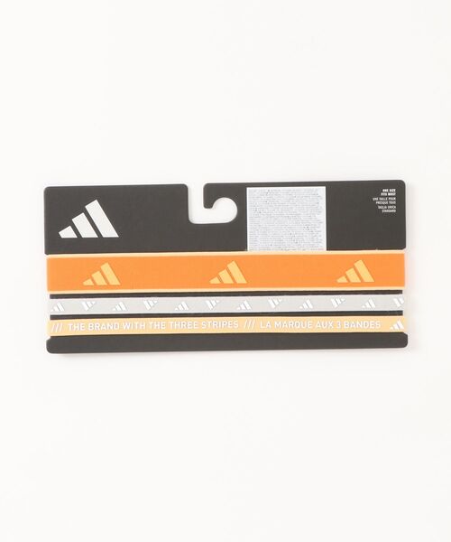 adidas（アディダス）の「《adidas》3PP ヘッドバンド NEW（スポーツグッズ・メンズ・ブラック×ホワイト/オレンジ系・M）」の2枚目の写真