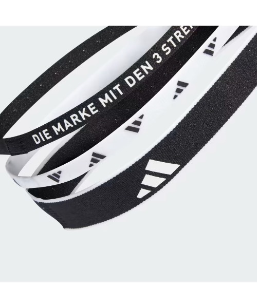 adidas（アディダス）の「《adidas》3PP ヘッドバンド NEW（スポーツグッズ・メンズ・ブラック×ホワイト/オレンジ系・M）」の3枚目の写真