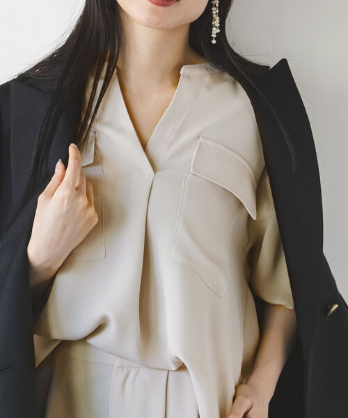 追加》ワークディテールドレープシャツ 2（シャツ/ブラウス