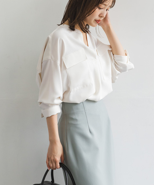 追加》ワークディテールドレープシャツ 2（シャツ/ブラウス