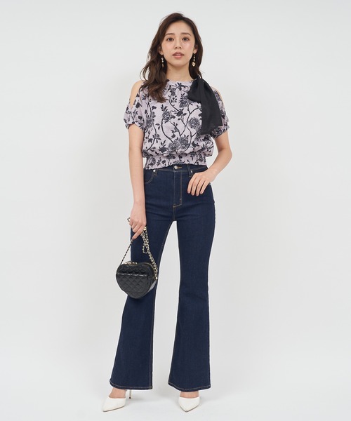 ROYAL PARTY（ロイヤルパーティー）の「オリジナル花柄パフスリーブブラウス（シャツ/ブラウス・レディース・ブラック/ベージュ・FREE）」の20枚目の写真