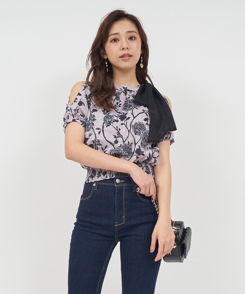 ROYAL PARTY（ロイヤルパーティー）の「オリジナル花柄パフスリーブブラウス（シャツ/ブラウス・レディース・ブラック/ベージュ・FREE）」の19枚目の写真