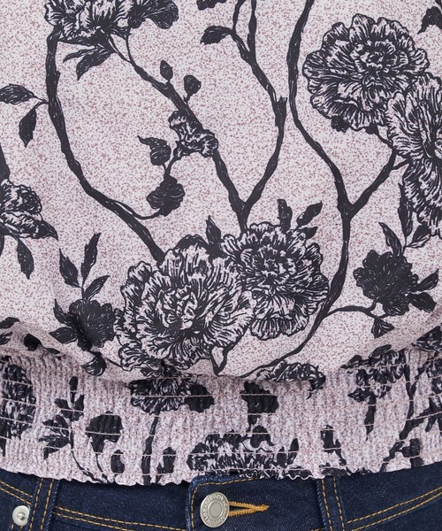 ROYAL PARTY（ロイヤルパーティー）の「オリジナル花柄パフスリーブブラウス（シャツ/ブラウス・レディース・ブラック/ベージュ・FREE）」の14枚目の写真