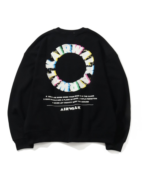 AIRWALK(エアウォーク)の「【AIRWALK/エアウォーク】裏毛 ワッペン刺繍 & バックプリント クルーネック スウェット(スウェット・メンズ・ブラック/ピンク系その他/ブルーグリーン/オートミール・M/LL/L)」の6枚目の写真