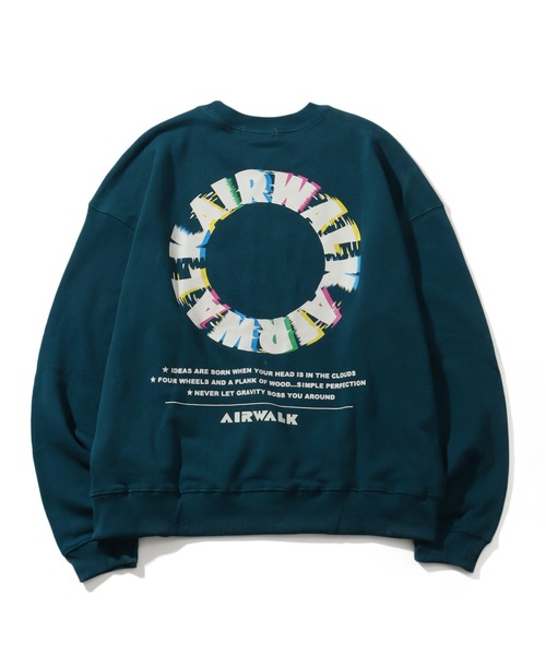 AIRWALK(エアウォーク)の「【AIRWALK/エアウォーク】裏毛 ワッペン刺繍 & バックプリント クルーネック スウェット(スウェット・メンズ・ブラック/ピンク系その他/ブルーグリーン/オートミール・M/LL/L)」の10枚目の写真