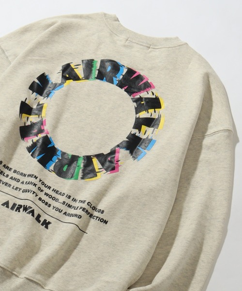 AIRWALK(エアウォーク)の「【AIRWALK/エアウォーク】裏毛 ワッペン刺繍 & バックプリント クルーネック スウェット(スウェット・メンズ・ブラック/ピンク系その他/ブルーグリーン/オートミール・M/LL/L)」の15枚目の写真
