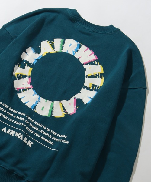 AIRWALK(エアウォーク)の「【AIRWALK/エアウォーク】裏毛 ワッペン刺繍 & バックプリント クルーネック スウェット(スウェット・メンズ・ブラック/ピンク系その他/ブルーグリーン/オートミール・M/LL/L)」の17枚目の写真