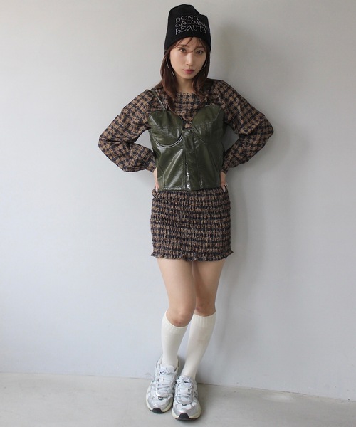 SANSeLF ベスト ジレ Se フェイクレザービスチェ「SANSeLF