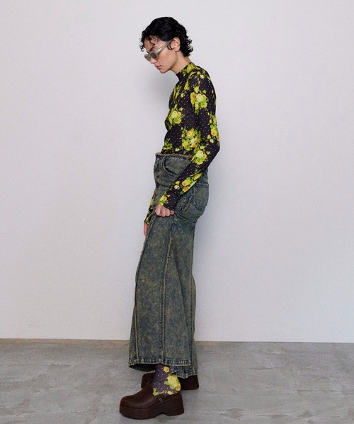 MAISON SPECIAL（メゾンスペシャル）の「Flower Dot Print Tights/フラワードットプリントタイツ【MAISON SPECIAL/メゾンスペシャル】（タイツ/ストッキング・レディース・ブルー/イエロー・FREE）」の7枚目の写真