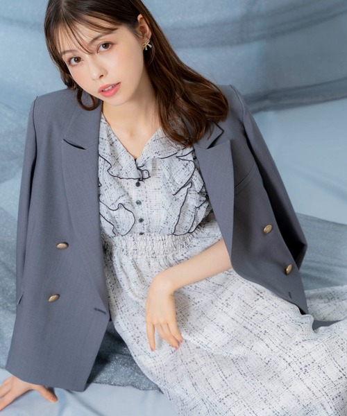 NOELA（ノエラ）の「ゴールドボタンテーラードダブルジャケット（テーラードジャケット・レディース・ブラウン/チャコールグレー/ネイビー・M/S）」の13枚目の写真