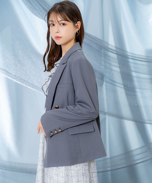 NOELA（ノエラ）の「ゴールドボタンテーラードダブルジャケット（テーラードジャケット・レディース・ブラウン/チャコールグレー/ネイビー・M/S）」の5枚目の写真