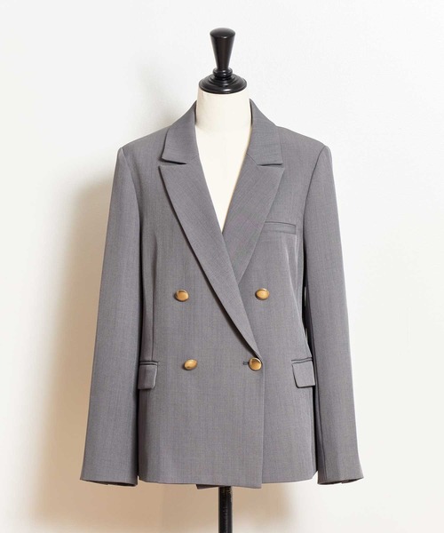 NOELA（ノエラ）の「ゴールドボタンテーラードダブルジャケット（テーラードジャケット・レディース・ブラウン/チャコールグレー/ネイビー・M/S）」の9枚目の写真