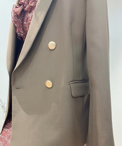 NOELA（ノエラ）の「ゴールドボタンテーラードダブルジャケット（テーラードジャケット・レディース・ブラウン/チャコールグレー/ネイビー・M/S）」の19枚目の写真