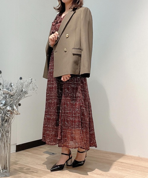 NOELA（ノエラ）の「ゴールドボタンテーラードダブルジャケット（テーラードジャケット・レディース・ブラウン/チャコールグレー/ネイビー・M/S）」の17枚目の写真