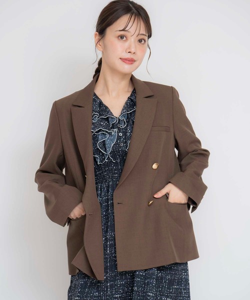 NOELA（ノエラ）の「ゴールドボタンテーラードダブルジャケット（テーラードジャケット・レディース・ブラウン/チャコールグレー/ネイビー・M/S）」の20枚目の写真