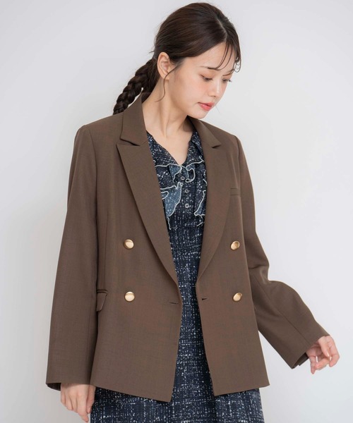 NOELA（ノエラ）の「ゴールドボタンテーラードダブルジャケット（テーラードジャケット・レディース・ブラウン/チャコールグレー/ネイビー・M/S）」の22枚目の写真