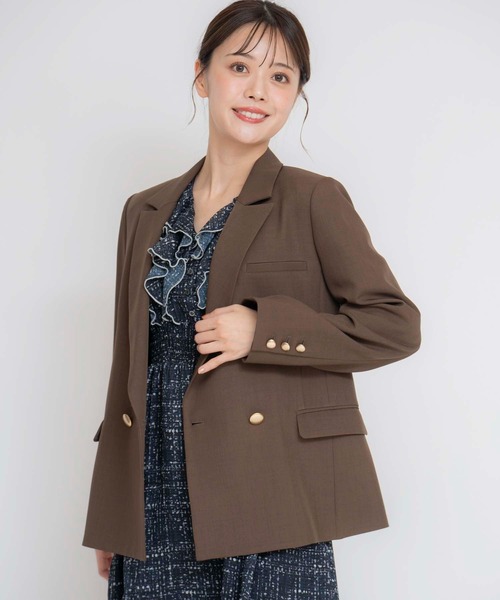NOELA（ノエラ）の「ゴールドボタンテーラードダブルジャケット（テーラードジャケット・レディース・ブラウン/チャコールグレー/ネイビー・M/S）」の21枚目の写真