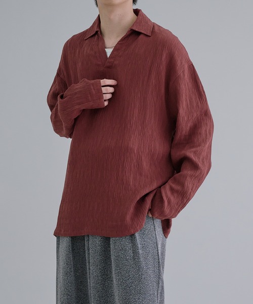 epnok(エプノック)の「スキッパールーズシャツ(シャツ/ブラウス・メンズ・テラコッタ/キャメル/ブラック・SMALL/MEDIUM/LARGE)」の4枚目の写真
