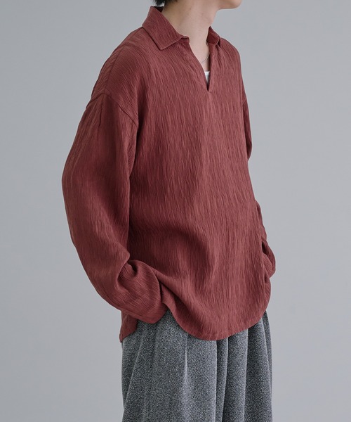 epnok(エプノック)の「スキッパールーズシャツ(シャツ/ブラウス・メンズ・テラコッタ/キャメル/ブラック・SMALL/MEDIUM/LARGE)」の6枚目の写真