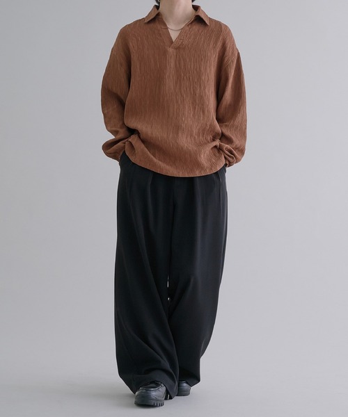 epnok(エプノック)の「スキッパールーズシャツ(シャツ/ブラウス・メンズ・テラコッタ/キャメル/ブラック・SMALL/MEDIUM/LARGE)」の13枚目の写真