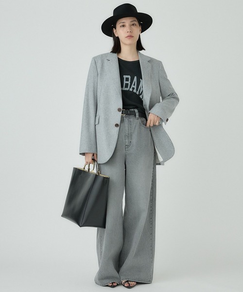 Chaos（カオス）の「Chaos(カオス)/オバロンジャケット（テーラードジャケット・レディース・ネイビー/ライトグレー・FREE）」の3枚目の写真