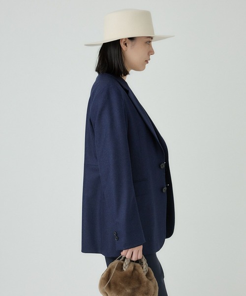 Chaos（カオス）の「Chaos(カオス)/オバロンジャケット（テーラードジャケット・レディース・ネイビー/ライトグレー・FREE）」の14枚目の写真