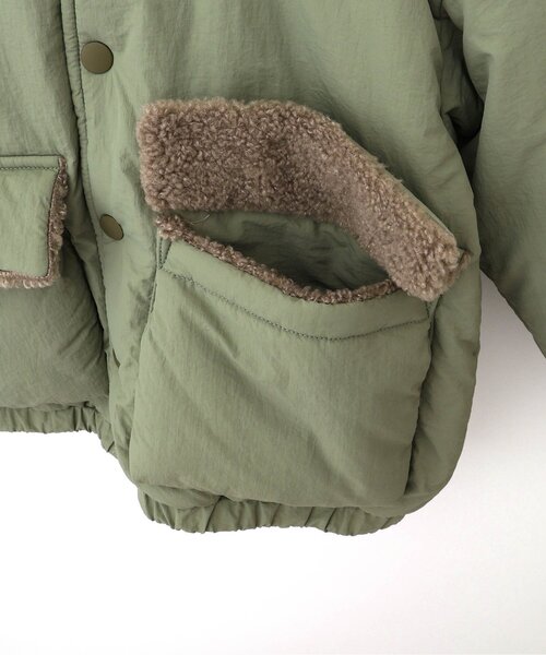 p.premier（ピードットプルミエ）の「リバーシブルアウター（ダウンジャケット/コート・キッズ・ブラウン/レッド/カーキ・80/90/100/110/120/130/140）」の7枚目の写真