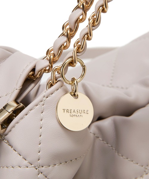 TREASURE TOPKAPI（トレジャートプカピ）の「【TREASURE TOPKAPI】キルティング チェーン ショルダー バッグ（ショルダーバッグ・レディース・サンドグレー/ブラック/グレー・FREE）」の8枚目の写真