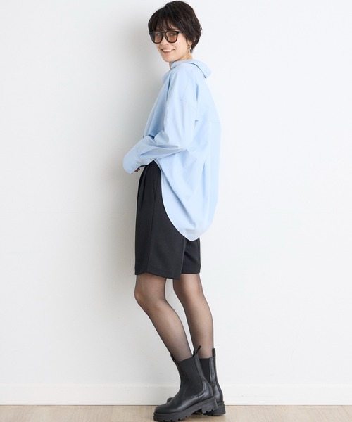 INED CLARO（イネドクラロ）の「テンセルコットン スキッパーワイドシャツ（シャツ/ブラウス・レディース・オフホワイト/ベージュ/ブルー・フリー）」の6枚目の写真