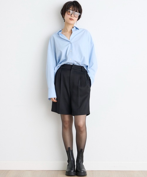 INED CLARO（イネドクラロ）の「テンセルコットン スキッパーワイドシャツ（シャツ/ブラウス・レディース・オフホワイト/ベージュ/ブルー・フリー）」の7枚目の写真
