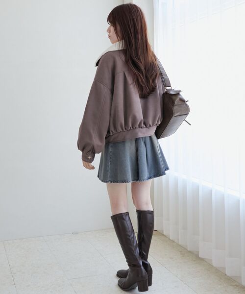 MAJESTIC LEGON（マジェスティックレゴン）の「ふわふわボリュームライダース（ブルゾン・レディース・ブラウン/アイボリー・SMALL/MEDIUM）」の16枚目の写真