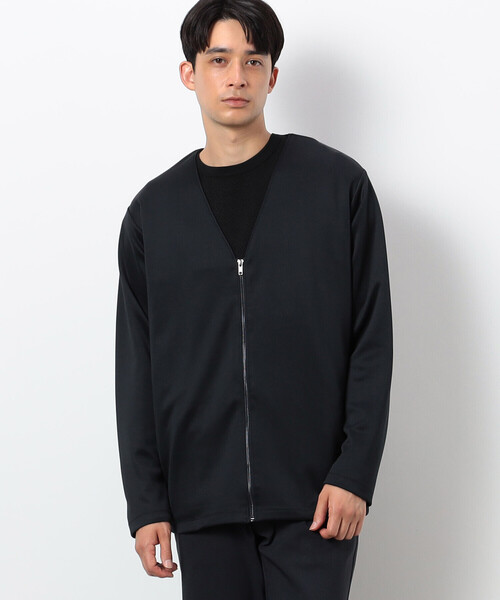 COMME CA ISM（コムサイズム）の「【アンサンブル対応】 ダンボールニット ジップアップカーディガン（カーディガン/ボレロ・メンズ・チャコール/ブラック・MEDIUM/LARGE）」の2枚目の写真